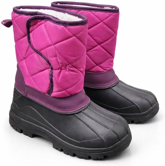 Fuchsia Kinder Snowboots Warm Gevoerd Waterafstotend Antislip Zool Roze Paars