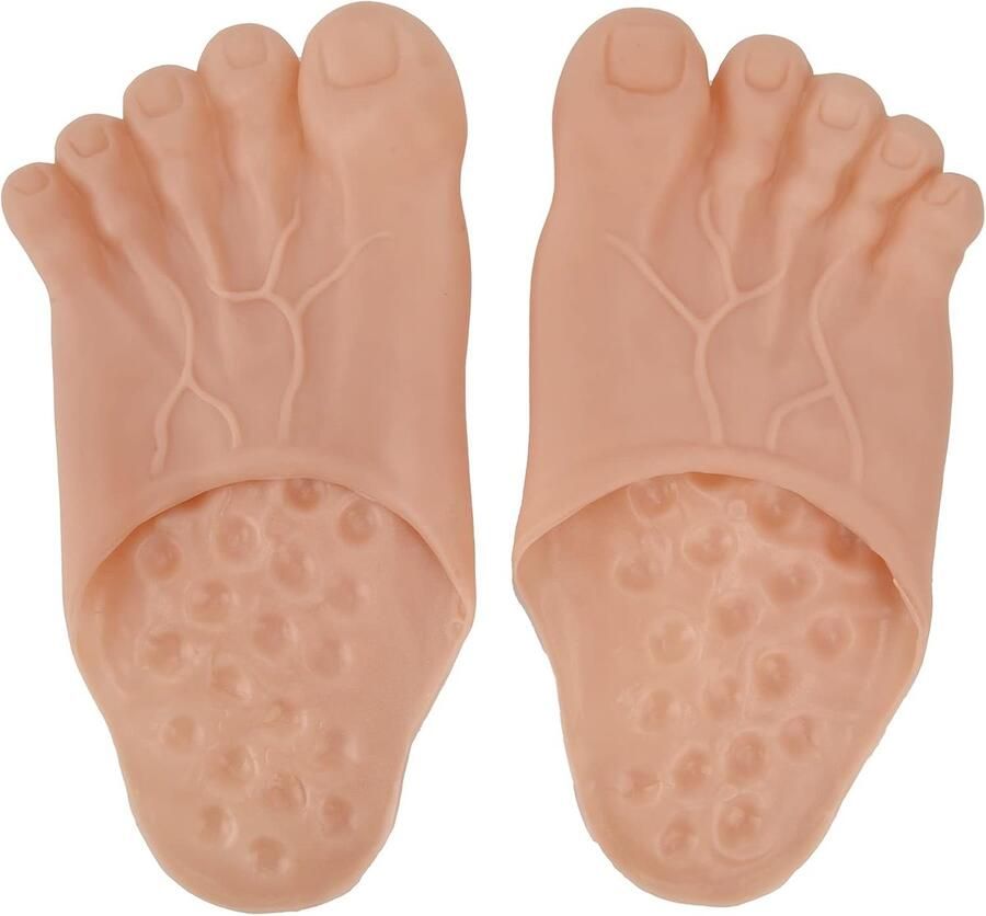 Funny Bare Feet Realistic Largefoot Slippers Big Foot Shoes Cover Halloween Cosplay Costume Props Party Accessories