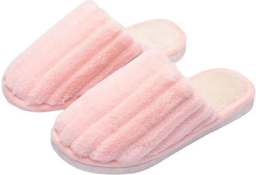 Furry Slippers Dames Warm Pluche Winter Slippers Faux Fur Antislip Zool Gezellige Pluche Slaapkamer No pink