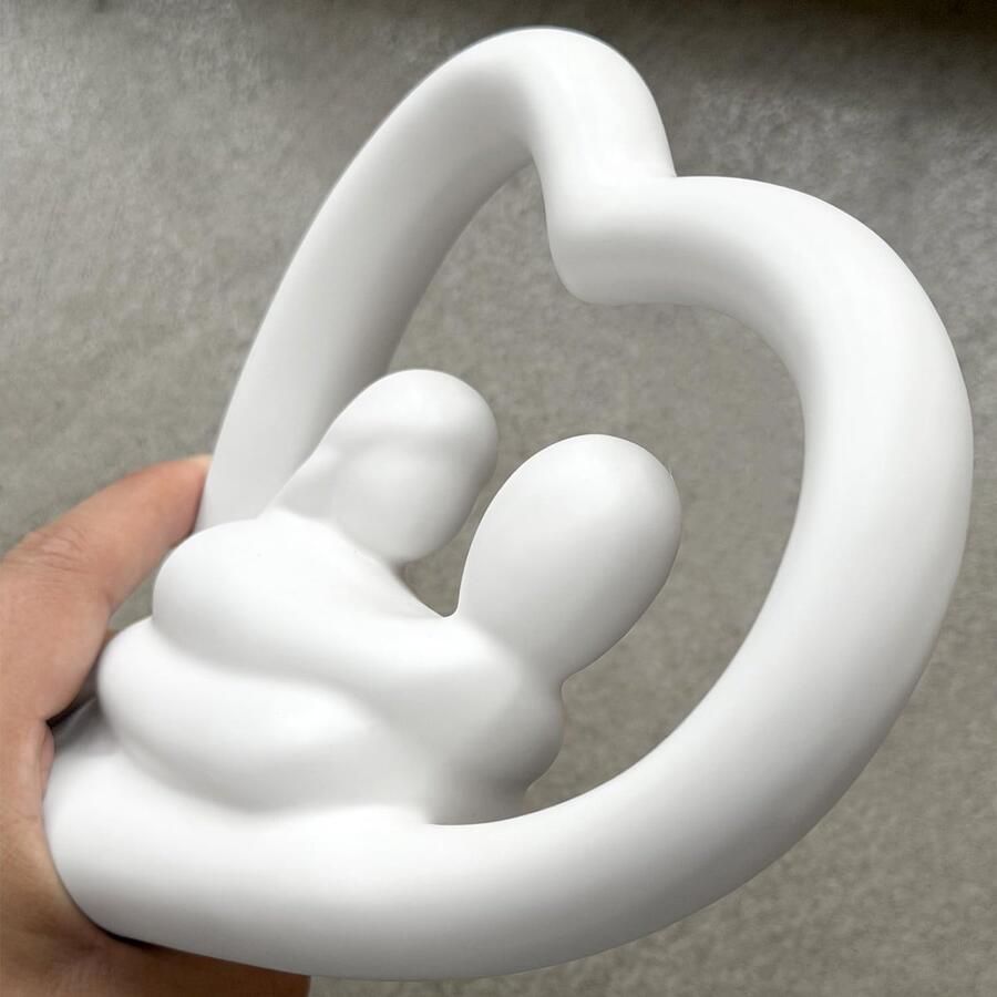 Fusion Porselein Beeldje Abstracte Kunst Standbeeld Decoratie Woonkamer Kantoor Bar Café Entree Standbeelden En Sculpturen (White)