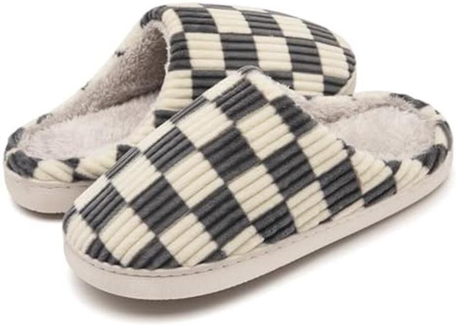 Fuzzy Geheugenschuim Pantoffels voor en Slip-on Anti-Skid Slaapkamer Huisslippers