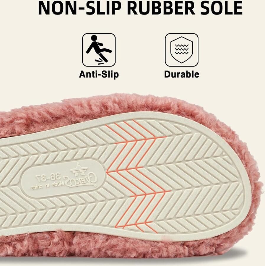 Fuzzy Pantoffels Roze 36 37 EU Comfortabele Zachte Huisschoenen van Traagschuim Voor Dames