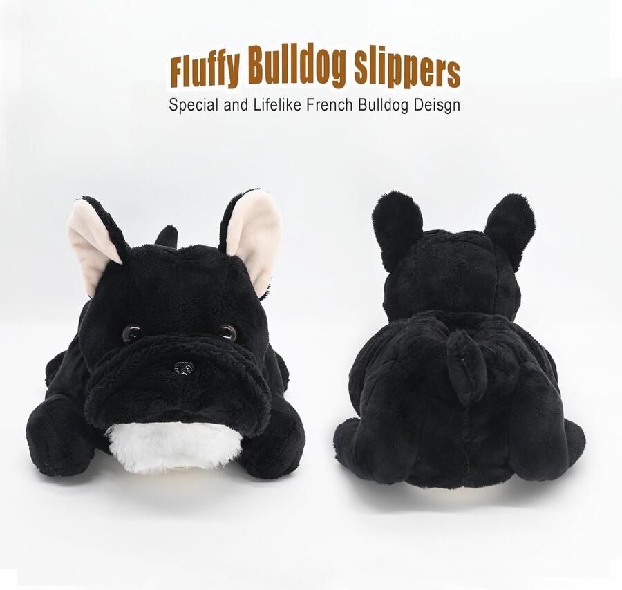 Fuzzy Winter Indoor Dieren Hond Slippers voor Volwassen nen en Kid Bulldogs
