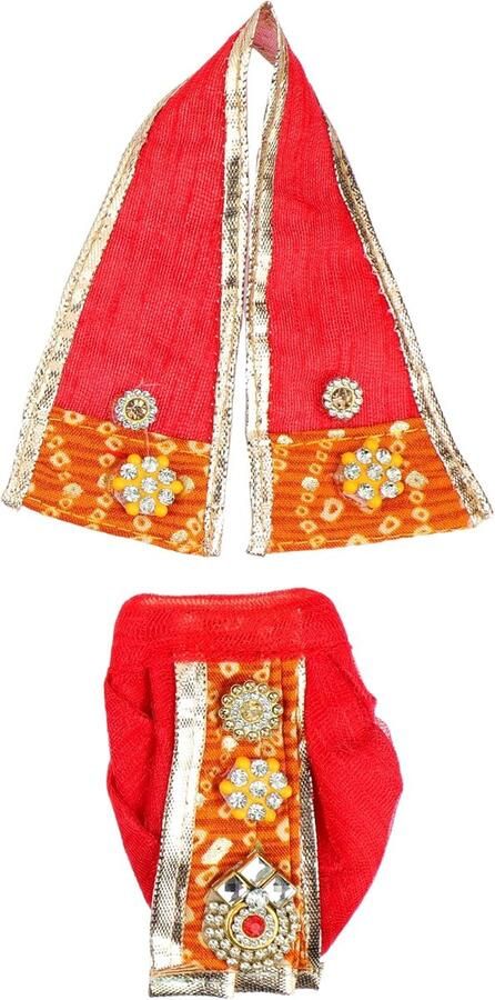 Ganesh Dress vastra Poshak Cloth Lehenga Chunari Dhoti Puja Item Samgari Radha Krishna Dress voor Laxmi Ganesh Durga Devi Idol standbeelden Indiaas traditioneel Navratri Festival