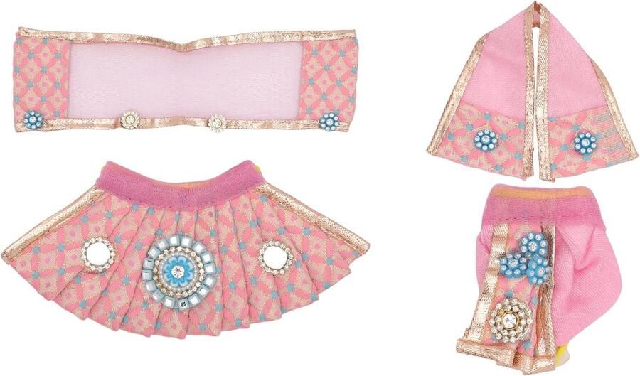 Ganesh Dress vastra Poshak Cloth Lehenga Chunari Dhoti Puja Item samgari Radha Krishna Dress Laxmi Ganesh Durga Devi Idol Statues Indian Traditional Navratri Festival 2)(Light Pink)