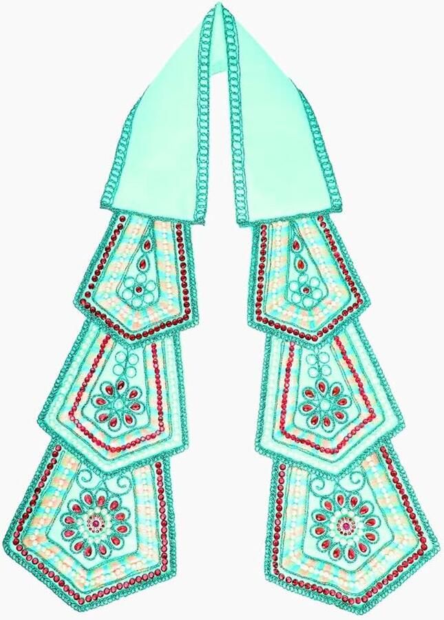 Ganesh Dupatta Puja Cloth Chunari Pooja Chunar Pooja Items Articles for Indian Traditional Festival Ganpati Decoration for God Statue Frame Idol Temple Home Decor X 5)(Blue)