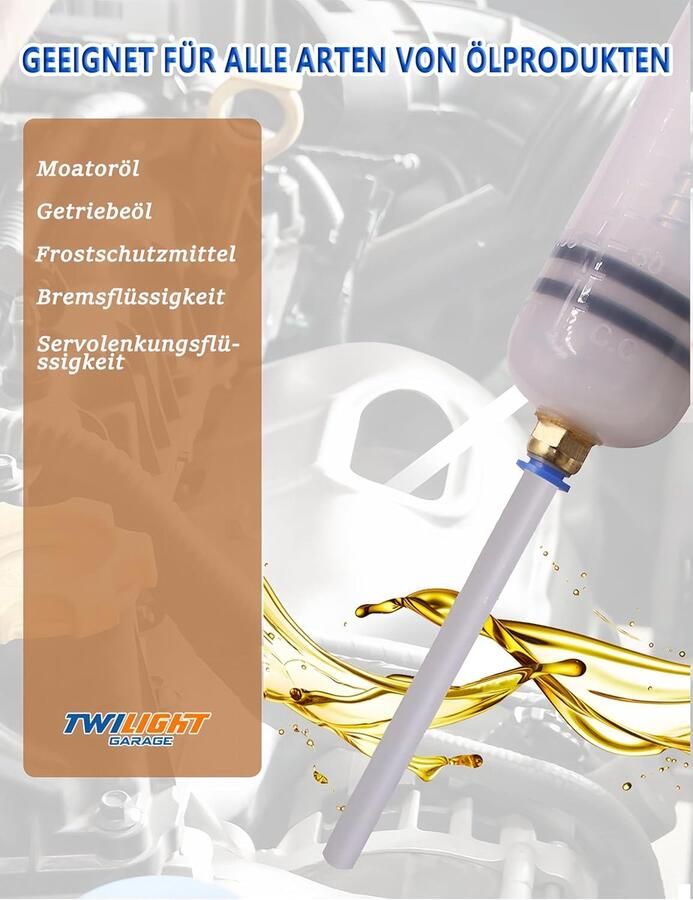 Garage Olieafzuigpomp 500 ml oliespuit handpomp geschikt voor remvloeistof afzuigpomp olieafzuigpomp met niveau-indicator voor transmissie koelmiddel olieafzuigset olieverversingsset