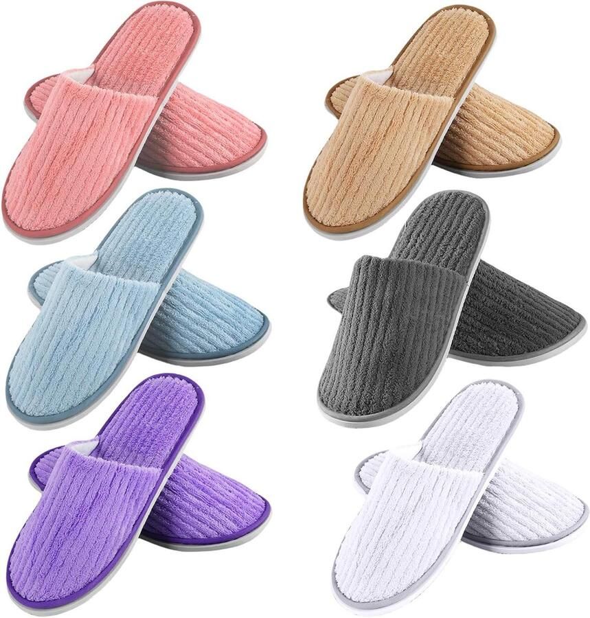 Gasten Pantoffels Hotelslippers Set Comfortabel Verblijf Gesloten Teen Ontwerp 6 Paar Mix Kleuren