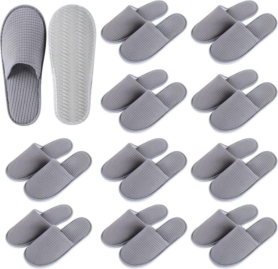 Gastenpantoffels 10 paar spa-hotelpantoffels gastenpantoffels voor en badstof pantoffels universele x draagbare badstof pantoffels gastenpantoffels