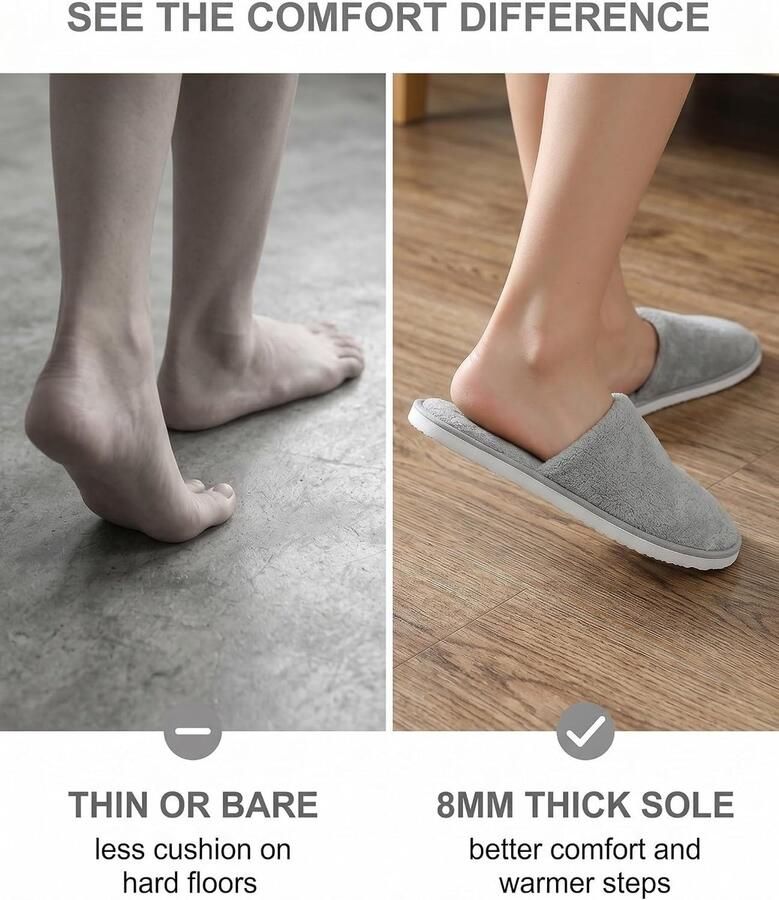Gastenpantoffels 2 paar koraalfleece dikke zool hygiënische antislip pantoffels voor hotel spa huis reizen ziekenhuis en gastvrijheid
