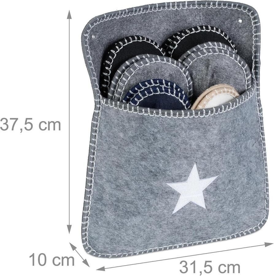Gastenpantoffels 6 paar set met opbergzak vilten sloffen hotel anti slip zool meerkleurig