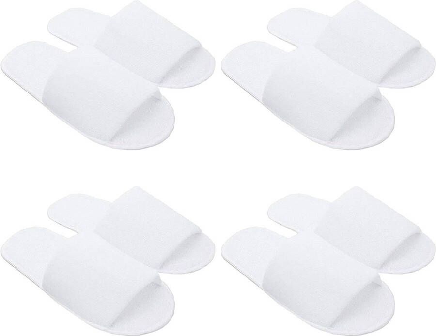 Gastenpantoffels badslippers voor hotel spa thuis reizen 4 paar Stijl 1 wit XX-Large