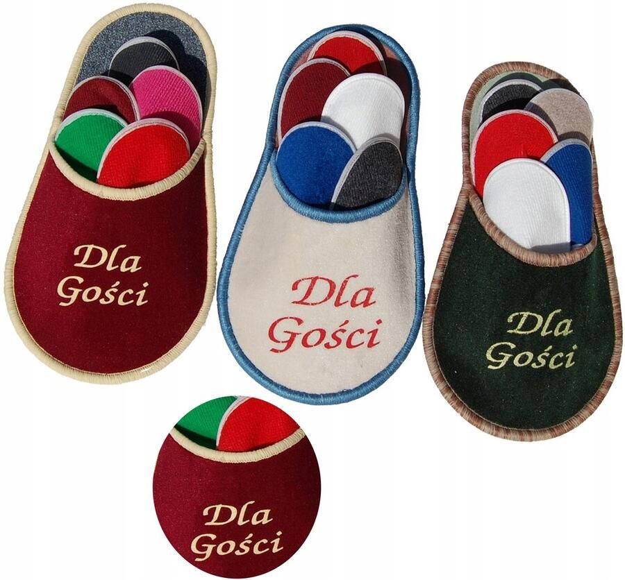 Gastenpantoffels Set: 5 Paar Universele Pantoffels met Opbergpantoffel