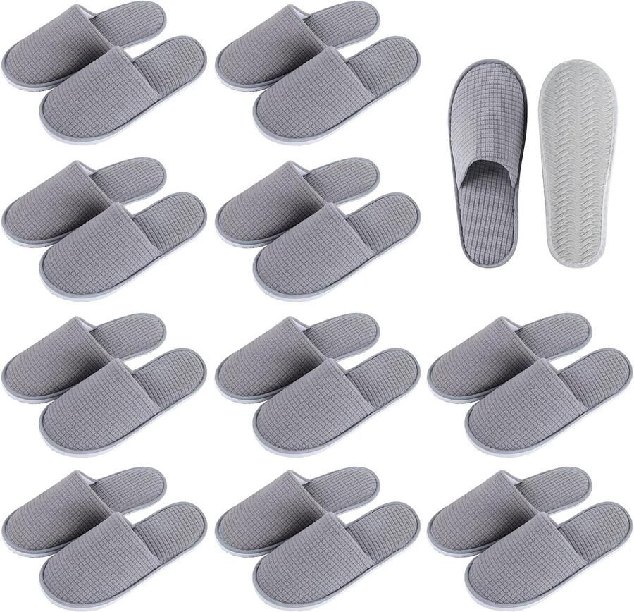 Gastenslippers 10 paar hotelslippers spa-pantoffels gastenpantoffels 7 mm badslippers voor binnen en buiten voor thuis slaapkamer hotel