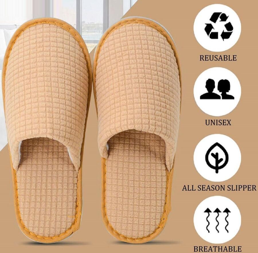 Gastenslippers spa-pantoffels zachte hotelpantoffels koraalfleece kant chius slipper draagbaar uniseks antislip voor hotel spa thuis reizen