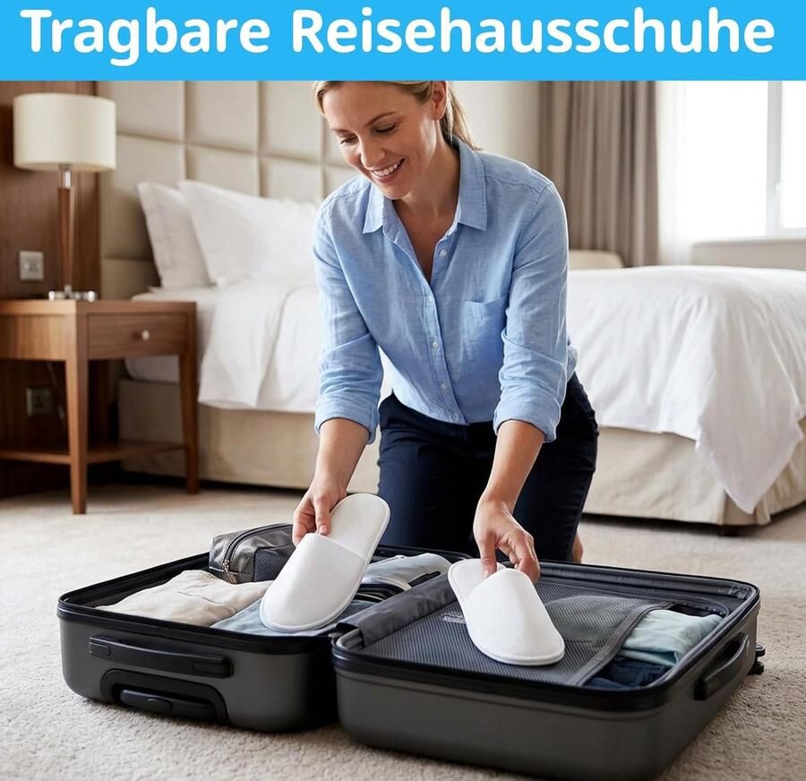 Gastpantoffels en pantoffels set van 8 paar gastpantoffels voor hotels en privéhuishoudens comfortabele slippers in 28 x formaat