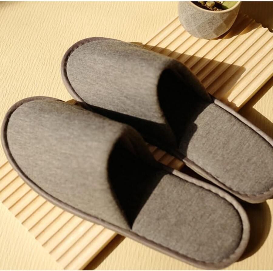 Gastpantoffels van Vilt Antislip Uniseks Wegwerp-Pantoffels Spa-Pantoffels Hotelslippers Gastenschoenen set 10 paar pantoffels voor hotel thuis gast spa