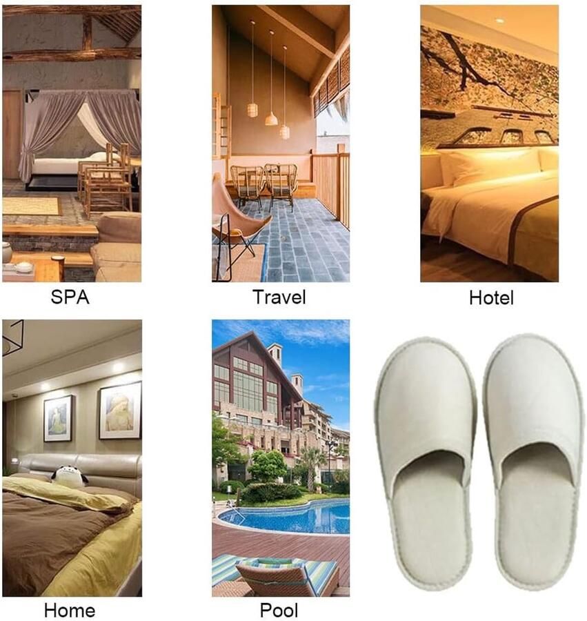 Gastpantoffels van Vilt Antislip Wegwerp-Pantoffels Spa-Pantoffels Gastenschoenen set 10 paar pantoffels voor gasten van hotel spa uniseks