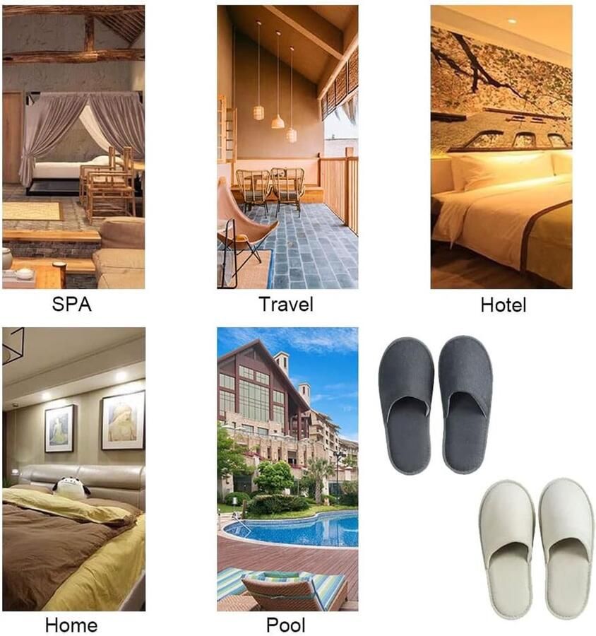 Gastpantoffels van Vilt Antislip Wegwerp-Pantoffels Spa-Pantoffels Gastenschoenen set 10 paar pantoffels voor gasten van hotel spa uniseks