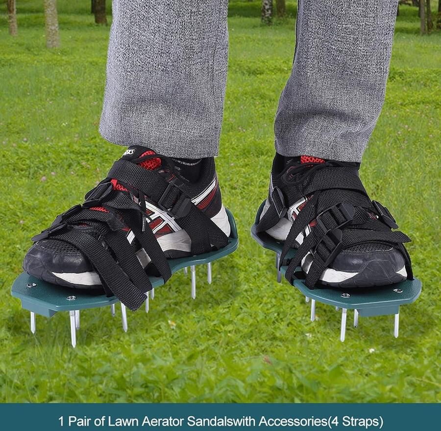 Gazonbeluchter sandalen met robuuste gazonplectrums ideaal voor tuinieren groen 1 paar