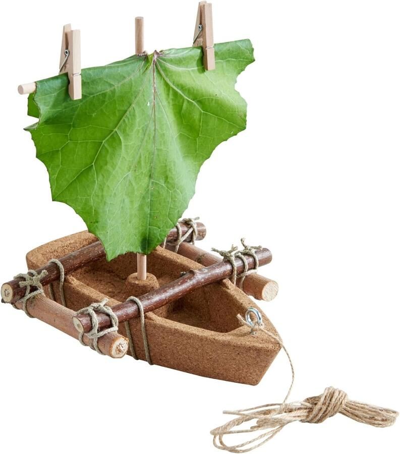 Kurken Boot Houten Vaartuig Waterpret Optimaal Drijfvermogen 1 Stuk Natuurlijk