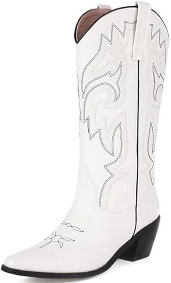 Geborduurde Cowboy Laarzen voor Vrouwen Mid Kalf Cowgirl Boots