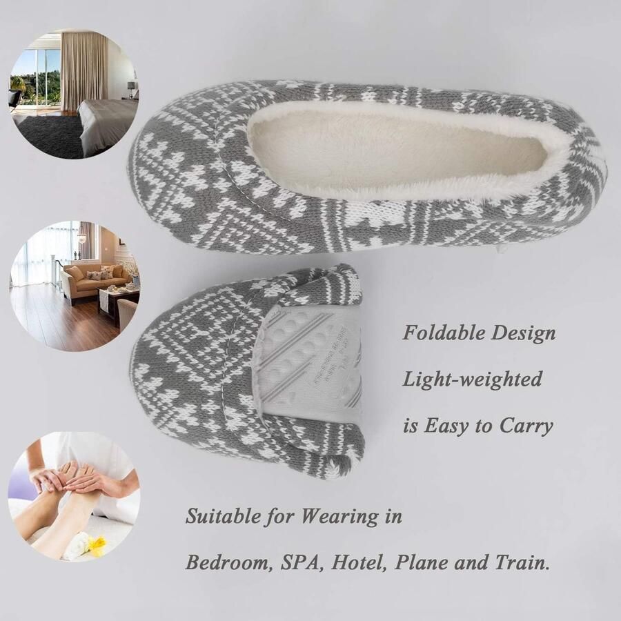 Gebreide Ballerina Slaapkamer Pantoffels Voor Dames Ballet Binnensokken voor Dames Zachte Warme Fluwelen Voering Antislip Huiss choenen