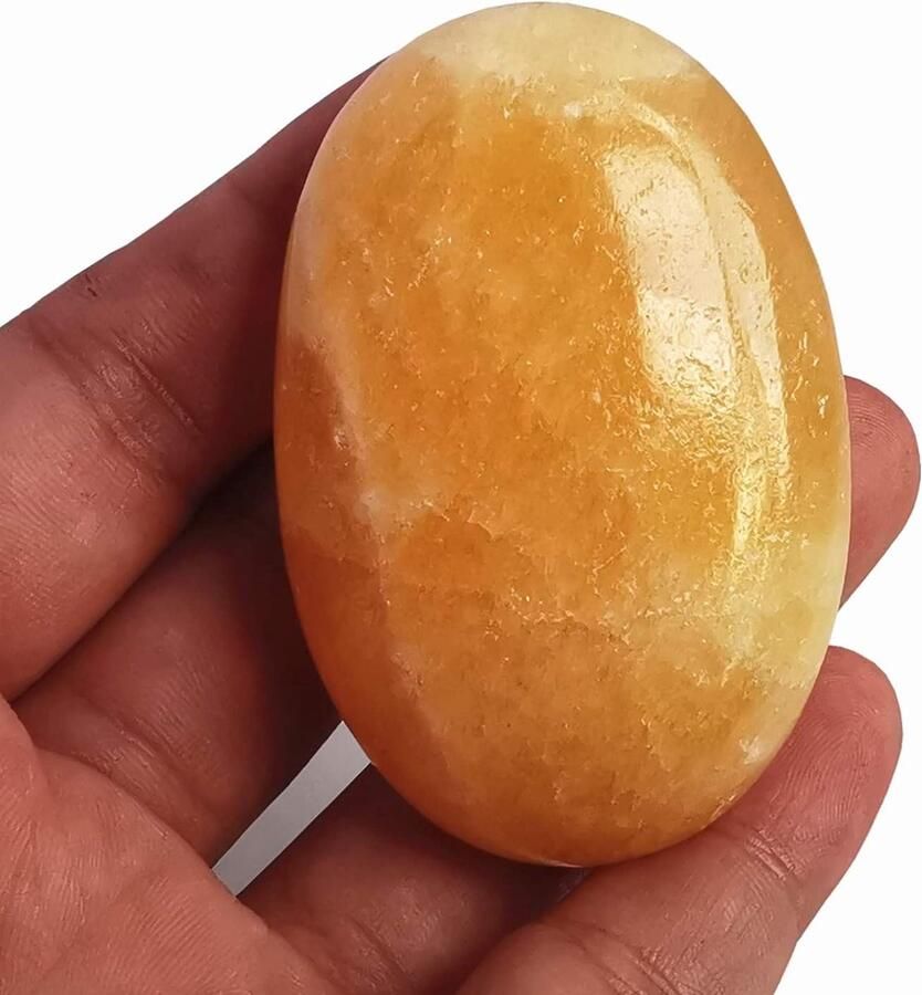 Gele jade zorgenstenen ovale handpalmzakken helende kristal massage-spa energiesteen