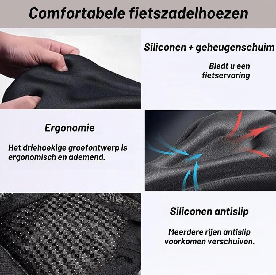 Gelzadelhoes voor fiets fietszadelhoes gelhoes voor racefietszadels mountainbike zadelbescherming voor fietszadel
