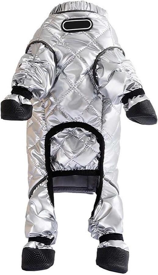 Generisch 2026 Insulated Winter Jacket with Integrated Boots for Dogs Reflective Safety Equip t Ideal for Outdoor Activities (Silver