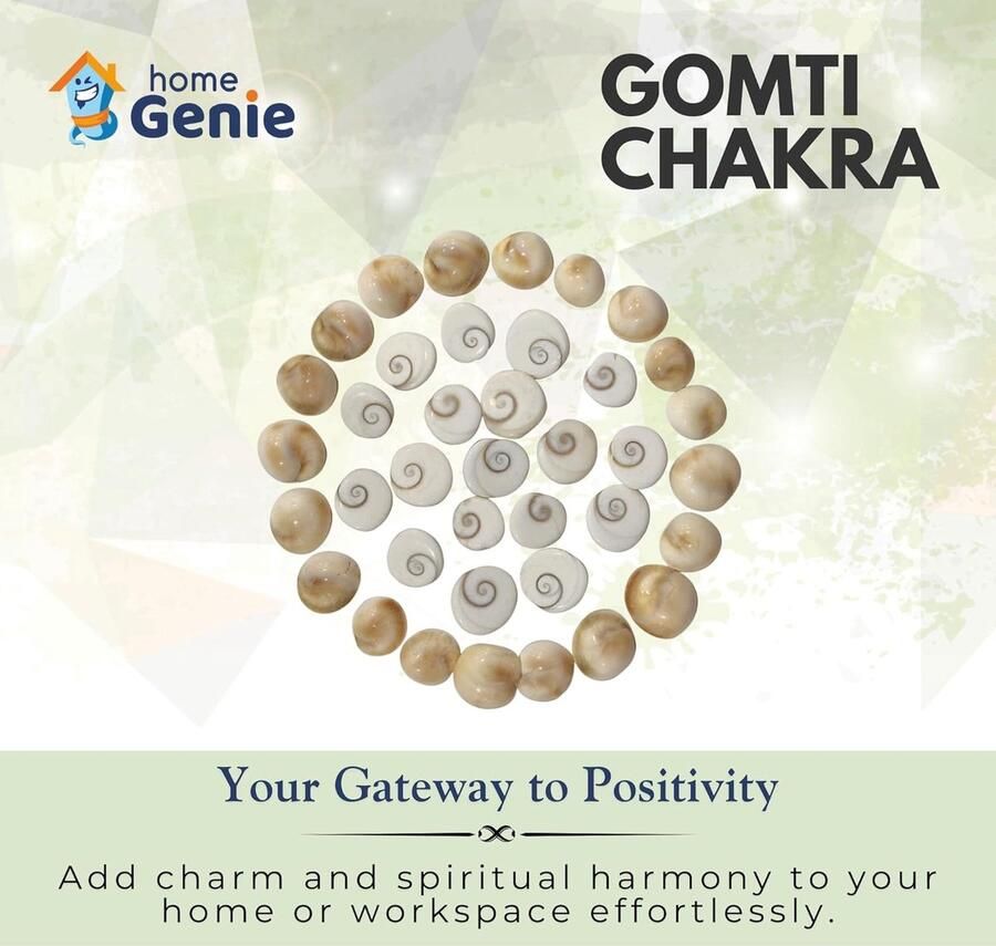 GENIE Gomti Chakra (Pack van 21) Heilige natuurlijke schelpen voor rijkdom welvaart & Vastu Remedies Spirituele Genezing & Feng Shui