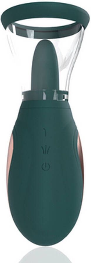 SHOTS Gepompt Verbeterd Automatisch 13 versnellingen Siliconen Oplaadbare Vulva- en borstkolf Bosgroen