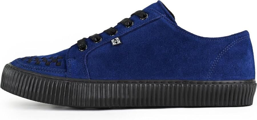 Geribbelde zool Creeper Sneaker en Fashion Trainers Skate Punk Rock en Goth schoenen in leer Suede en Canvas