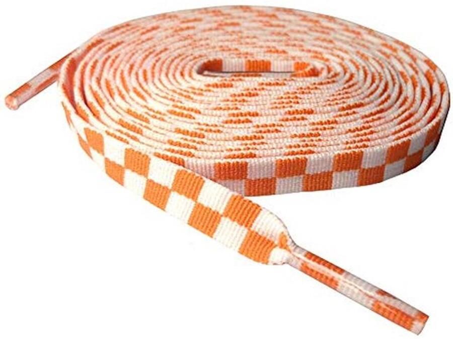 Geruite platte schoenveters Polyester veters voor sneakers en laarzen (120