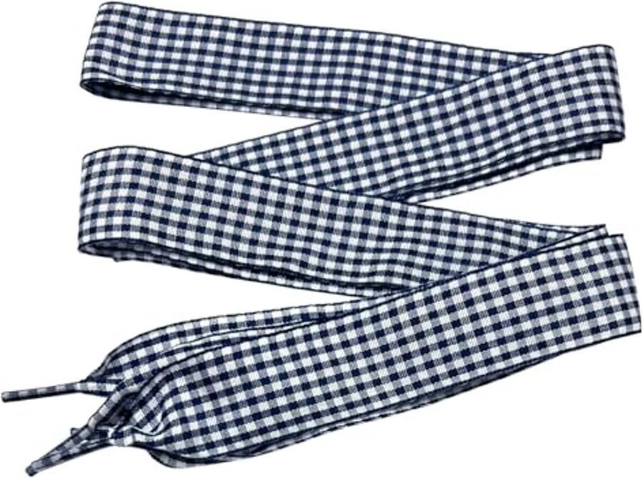 Geruite platte schoenveters voor sneakers en sportschoenen 120