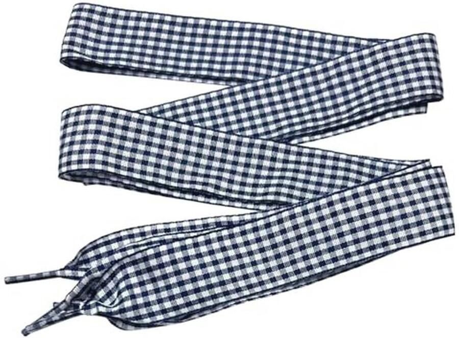 Geruite platte schoenveters voor sneakers en sportschoenen 120