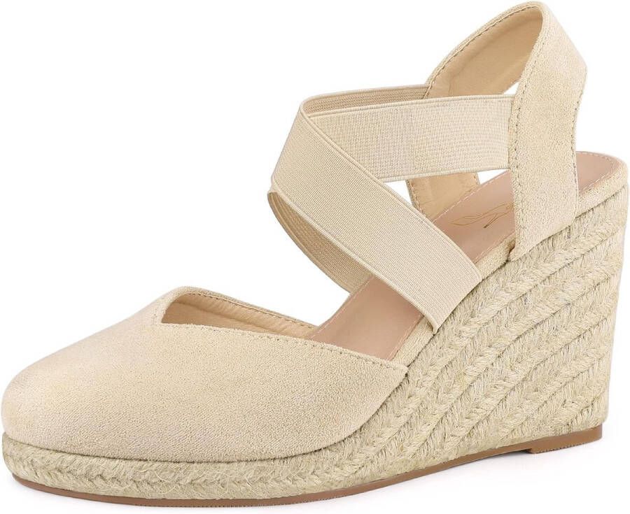 Gesloten platform teen espadrille sandalen met sleehak voor dames trendy comfortabel