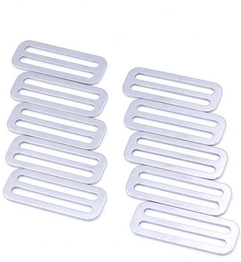 Gespen Set van 10 Stuks Metalen Tri-Glide Slides 50mm Vierkante Ring Riemgespen DIY Accessoires Duurzaam en Stevig Riemgesp
