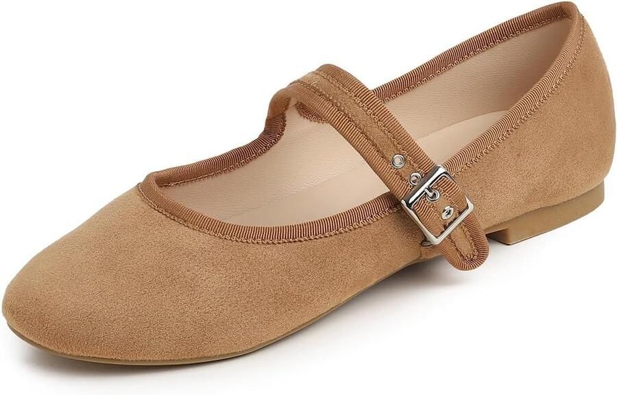 Gestreepte Ballerina's met Platte Zool en Glitterpunt