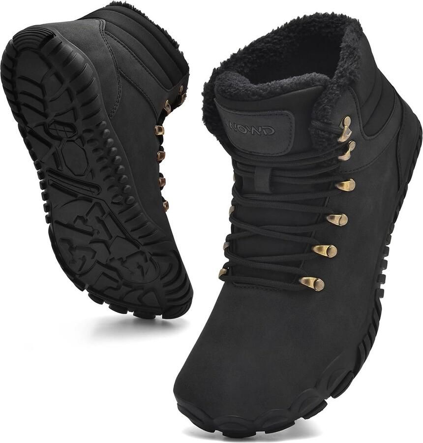 Gevoerde Barefoot Winterlaarzen Unisex Warm en Waterdicht met Brede Toe Box