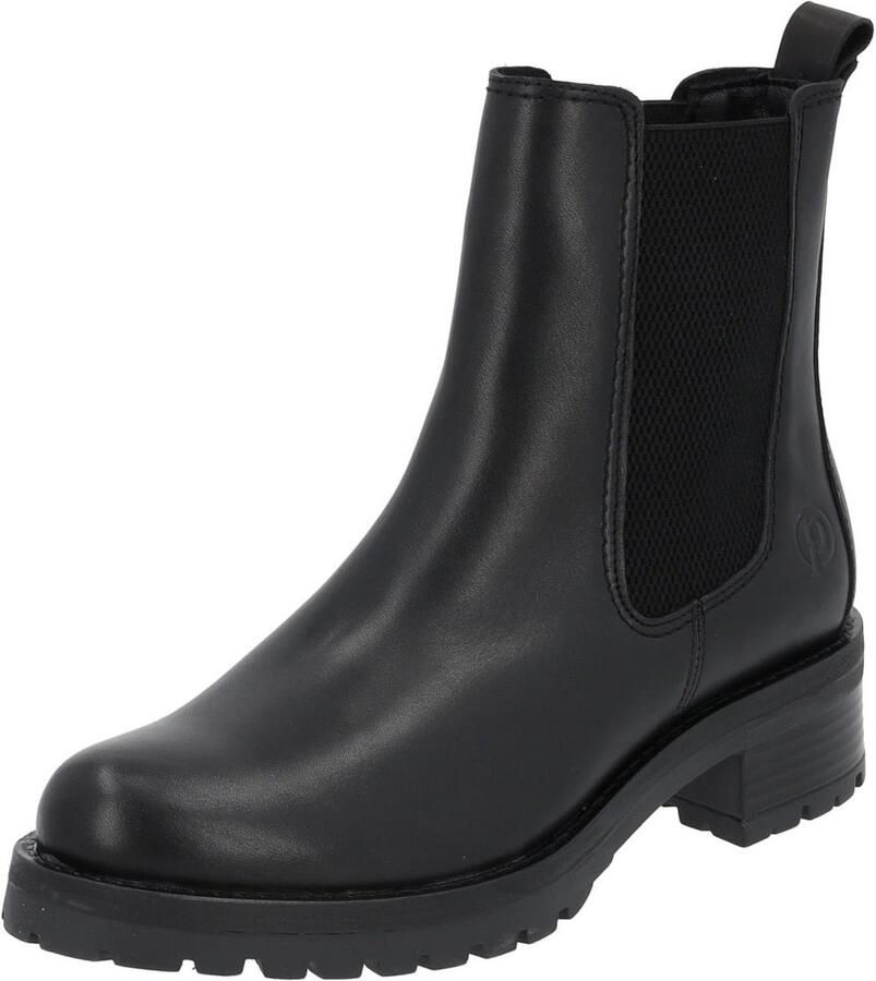 Gevoerde Chelsea Boots voor Dames Comfortabele Enkellaarsjes van Echt Leer met Hak