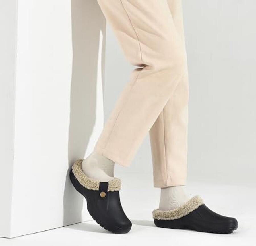 Gevoerde Clogs voor en Waterdichte Winterpantoffels Warm Pluche Antislip Outdoor