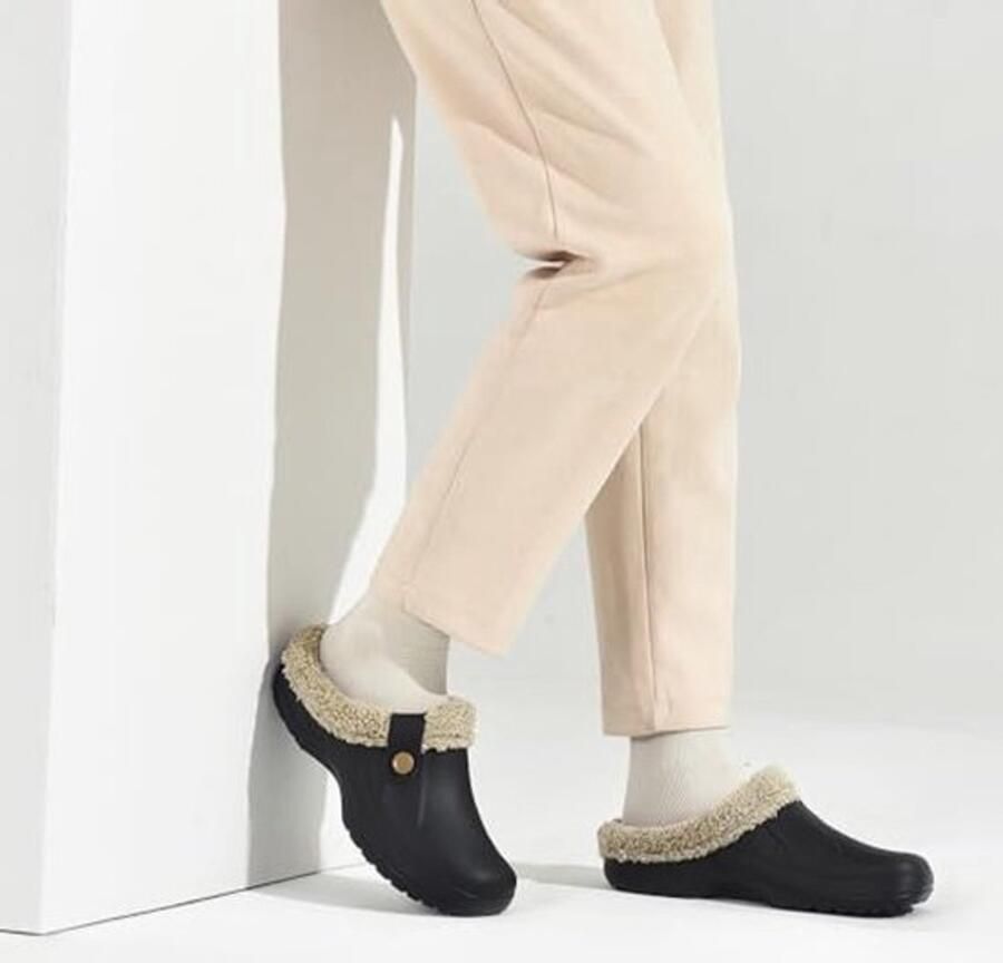 Gevoerde clogs voor en Waterdichte winterpantoffels Warm pluche antislip outdoor