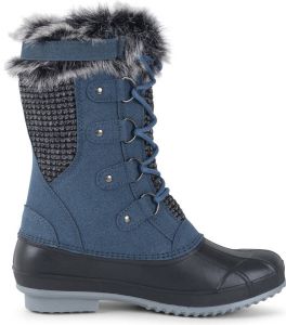 Gevoerde Snowboots Warme Winter laarzen Waterdicht & Antislip Comfortabele Gevoerde Laarzen voor Koude Weersomstandigheden Sneeuw Laarzen Suede Blauw