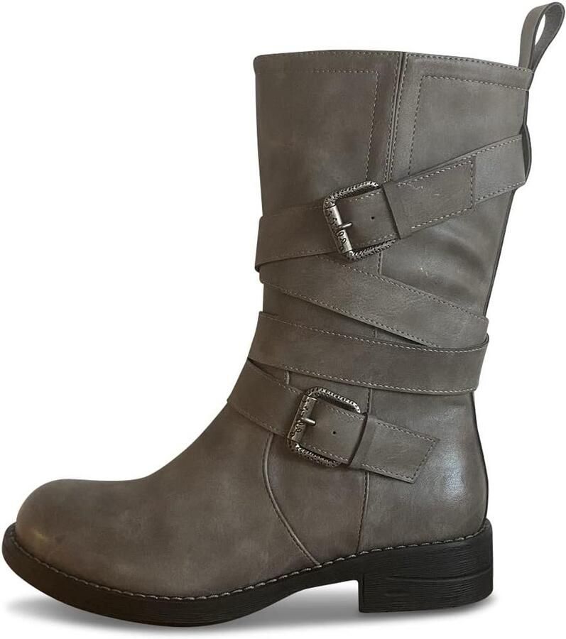 Gevoerde Enkellaarzen Brede Schacht voor Dames Comfortabele Herfst en Winter Boots