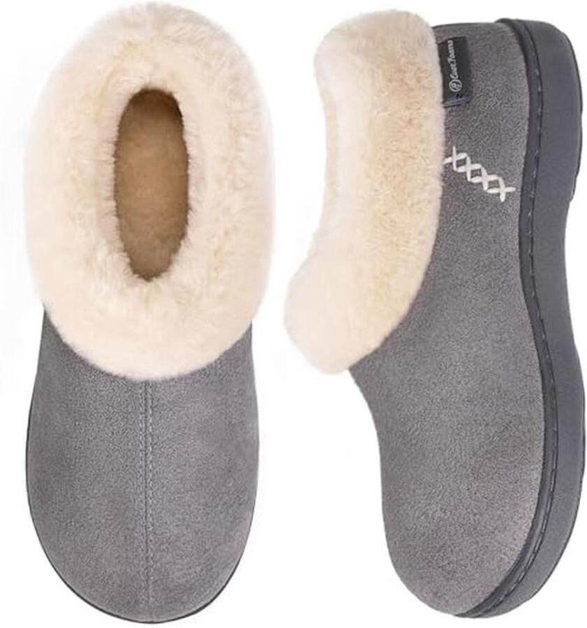 Gevoerde Fuzzy Pluche Slippers voor Dames met Comfortabele Memory Foam