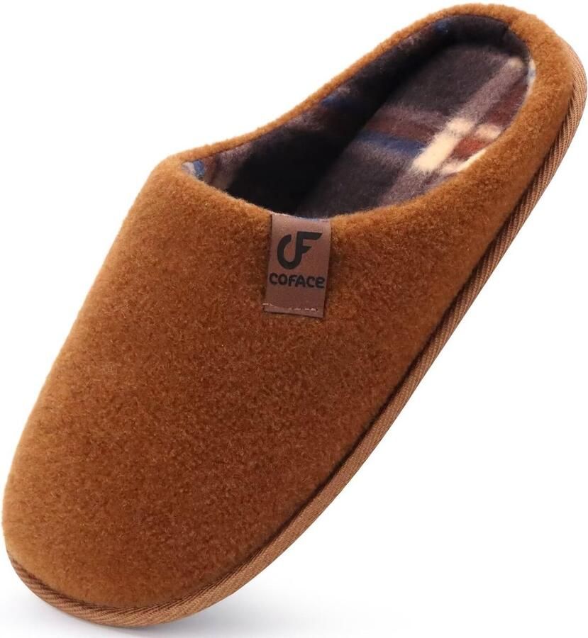 Gevoerde Huisslippers Memory Foam en Rubber Zool Khaki