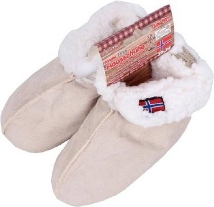 Gevoerde pantoffels sloffen beige voor kinderen 22