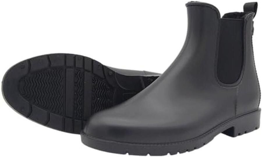 Gevoerde PVC Enkellaarzen voor Kinderen en Dames Winterlaarzen Zwart