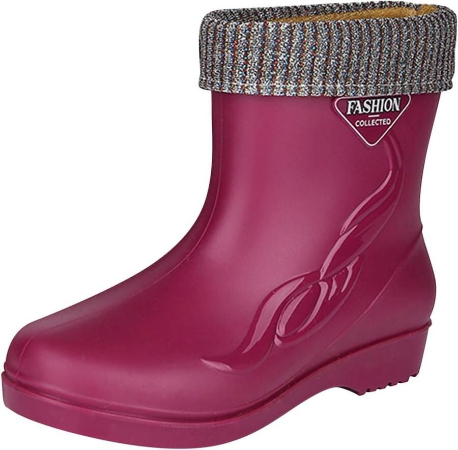 Gevoerde Rubber Regenlaarzen & Waterdicht & Halfhoog